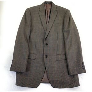Lauren Ralph Lauren Men's 100% Wool Brown Houndstooth Check Suit Jacket Coat 40L